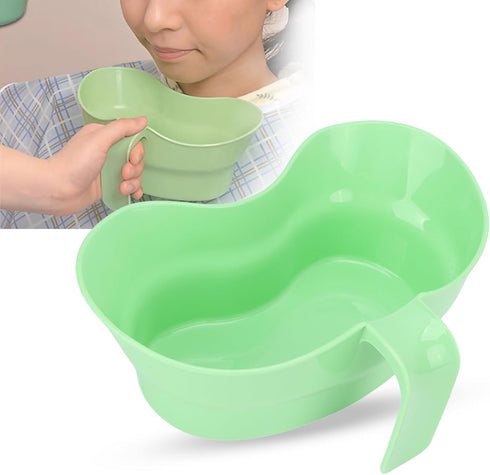 Emesis Basin, Arc Design Bed Mouthwash Cup, Wide Mouth for Oral Care, Plastic Vomit Basin for Elderly Patients