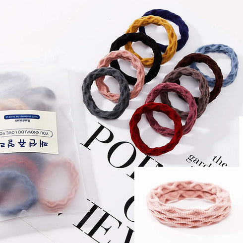 Wetopkim 30 Pcs Hair Ties, Non-Slip Seamless Bands for Thick Heavy Curly Hair, Lightweight Highly Elastic Stretchable