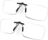 FONHCOO Clip-on Blue Light Blocking Glasses - Night Driving Sunglasses 2 Pack, Lens over Prescription Glasses for Women