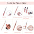 Pink Manicure Set, Portable Beauty Tool Kit with Nail Clipper, 7 in 1 Stainless Steel in Luxury Leather Case