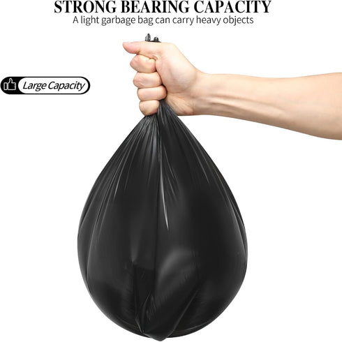 5 Rolls Small Trash Bags, 4 Gallon Disposable Kitchen Garbage Bags, 200 Counts (Black)