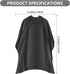 Professional Hair Cutting Cape with Adjustable Snap Closure, Waterproof Hairdressing Salon Cape - 57" x 51" (Black)