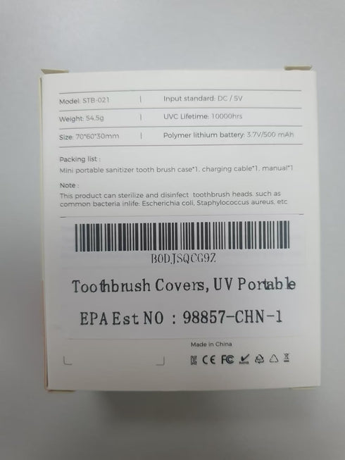 UV-C Toothbrush Sanitizer Cover Case and Holder Electric Travel Toothbrush Cover with Holder for Any Toothbrush Head