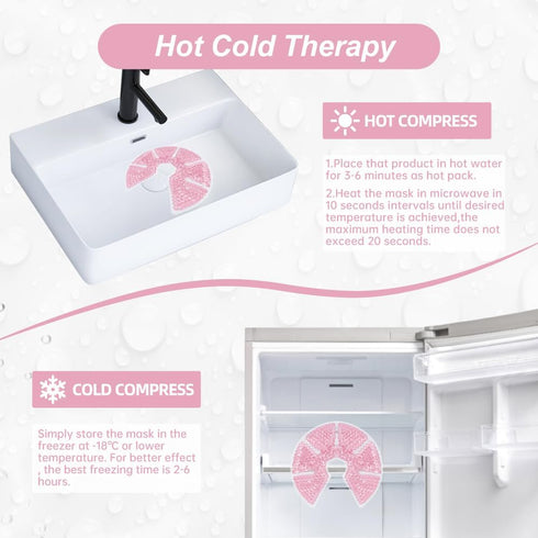 Hot/Cold Breast Gel Bead Ice Packs, Relief for Breastfeeding, Nursing Pain, 2 Pack (Pink)