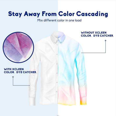 Stains-40 Count Xcleen Color Absorber for Laundry-Protect Your Clothes from Color Bleed