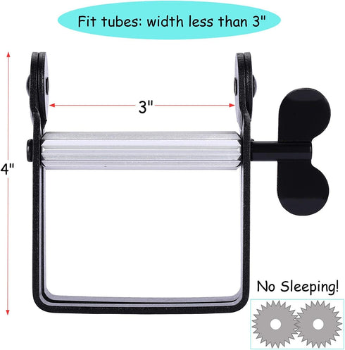 Toothpaste Squeezer, Metal Tube Squeezer for Artist, Hair Salon, Painter (Black)