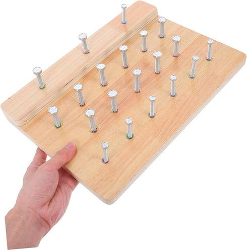 Toyvian Wooden Finger Rehabilitation Board Hand Therapy Plate for Fine Motor Skills Development and Hand-Eye