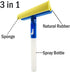 Tinymori 3 1 (2 Pack) Car Window Cleaner Squeegee with Sponge and Rubber Blade Cleaning Tool Wiper with Spray Bottle