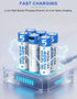 VariCore 4000mWh 4 1.5V 1200 Rechargeable AA Batteries USB C PCS, USB AA Lithium-ion Batteries,USB C AA Battery,Long