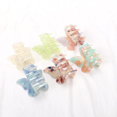 NAISIER Hair Claw Butterfly Tortoise Shell Jaw Clips 2.3 inch, 6 Pack Beautiful Hair Accessories for Girls and Women