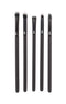 MODA Pro Deluxe Eye Makeup Brush Kit, 5pc Includes Shader, Crease, Detail, Smudger, Liner Brushes (Black)
