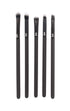 MODA Pro Deluxe Eye Makeup Brush Kit, 5pc Includes Shader, Crease, Detail, Smudger, Liner Brushes (Black)