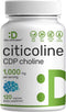 DEAL SUPPLEMENT Citicoline CDP Choline, 1,000mg Per Serving, 120 Capsules – Extra Strength Nootropic B Vitamin