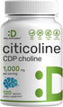 DEAL SUPPLEMENT Citicoline CDP Choline, 1,000mg Per Serving, 120 Capsules – Extra Strength Nootropic B Vitamin
