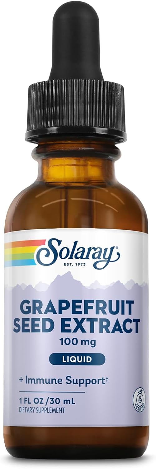SOLARAY Grapefruit Seed Extract Liquid 100mg - Immune Support Supplement, 60-Day Guarantee, 1 FL OZ