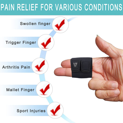 Finger Splint Wraps, Reusable Adjustable Finger Brace for Arthritis Pain Relief and Sport Injury - M