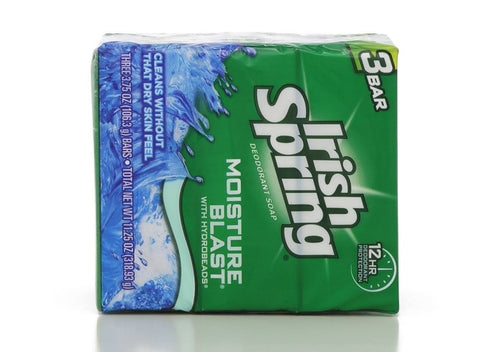 Irish Spring Moisture Blast Deodorant Soap, 4 oz, 3 Pack