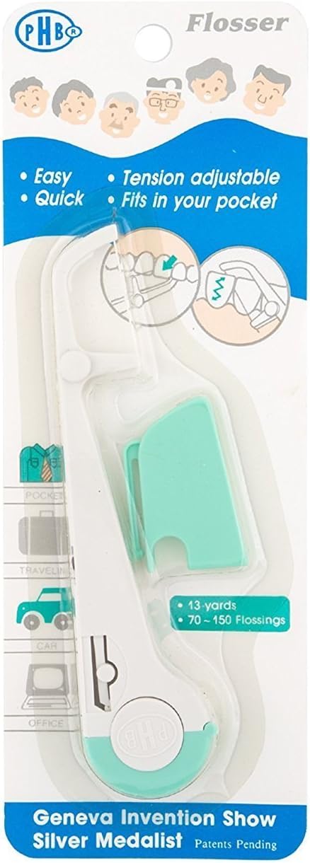 Tension Adjustable Reusable Pocket Flosser, 12 Pack
