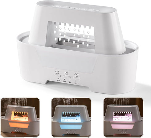 Humidifier,2024 Diffuser,3 Cloud New Essential Oil Diffuser with Water Drip,Mushroom Rain Lamp Colors Night Light