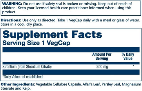Solaray Strontium Citrate 250 mg | Healthy Bones & Teeth Support | Gentle Digestion, Enhanced Absorption | 60 VegCaps | Pack of 2