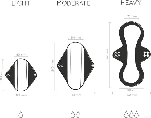 Reusable Sanitary Pads with Discreet Pouch | Mix Pack | Cloth Menstrual Pads | Reusable Feminine Pads | Washable Pads
