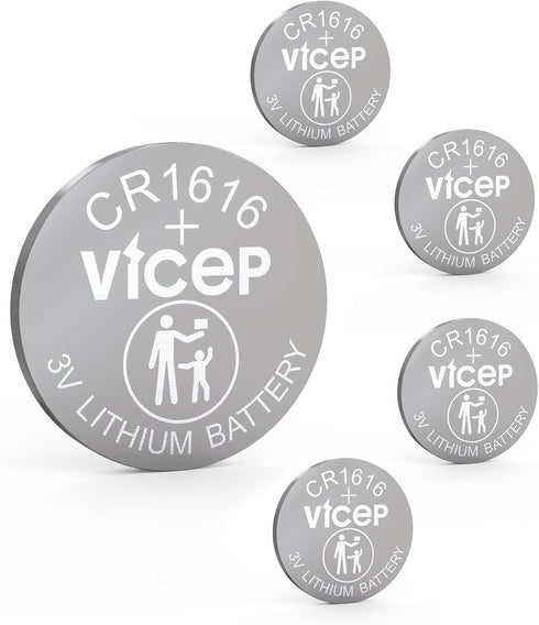 ViCep 5-Pack CR1616 Battery CR 1616 3V Lithium Batteries for Car Key Fob,