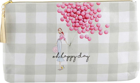 Creative Brands Lili + Delilah Oil Cloth Bag, 16" L x 9.5" H x 2" D, Oh Happy Day Design