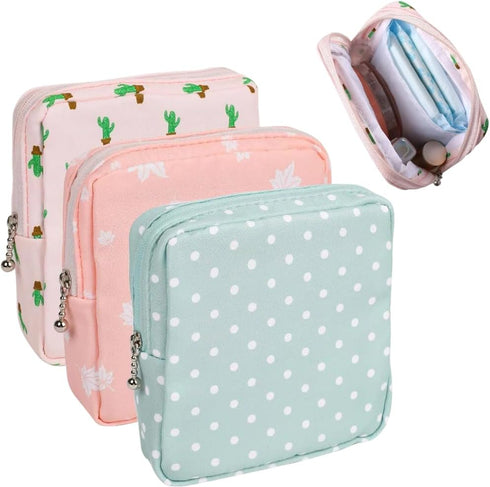 KeyLunacy Sanitary Napkin Storage Bags 3Pcs Menstrual Cup Pouches Nursing Pad Holder Tampon