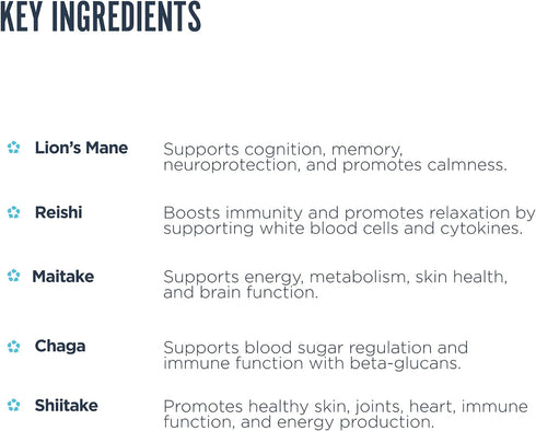 Immune (30 Revive MD Mushroom Powder, Chocolate - Mushroom Supplement Supports Focus, Cognitive, & Brain Health with a