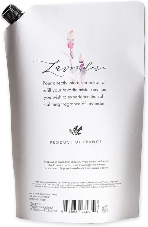 Pre de Provence Provincial Lavender Collection - 33.8 fl oz Linen Water Refill with Soft Calming Scent