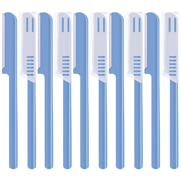 Women's Facial Razor Eyebrow Shaver, Brow Shaper Trimmer Dermaplaner Tool with Cover, Blue