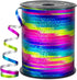 Rainbow Curling Ribbon 500 Yards 3/16", Shiny Metallic Curly Ribbon for Gift Wrapping & Birthday Party Decoration