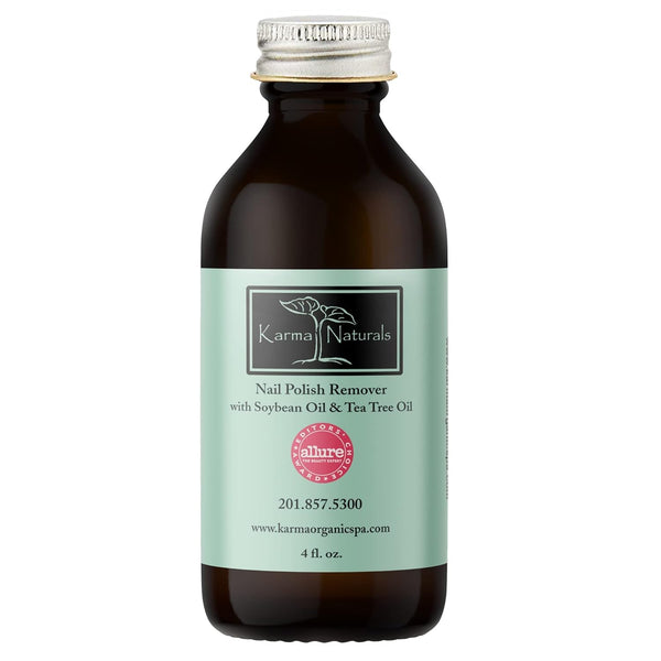 Karma Organic Nail Polish Remover, 4 fl. Oz, Non Toxic, Vegan, Acetone Free with Soybean Oil