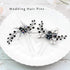 Unicra Black Hair Pins for Brides, Bridal Crystal Hair Piece Accessories for Women and Girls