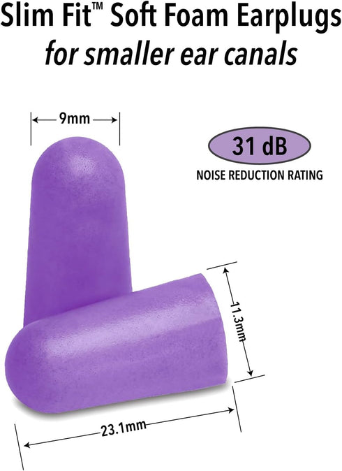 Mack's Slim Fit Soft Foam Earplugs, 50 Pair, Small Ear Plugs for Sleeping, Snoring, Traveling