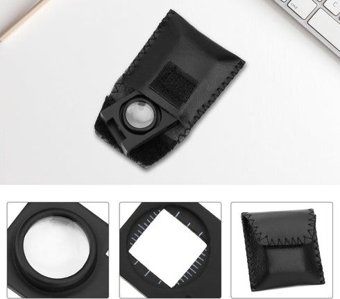 Mini Three-Folding Magnifier 20X, Pocket Foldable Magnifying Glass with Scale for Jewelry DIY Crafts