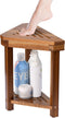 ANABIUP Shower Foot Rest Stool - Wood Waterproof Corner Shaving Stool with Storage