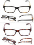 LUR READING GLASSES 5 Pack, Comfort Plastic Readers with Spring Hinge