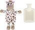 ITODA Mini Hot Water Bottle Warmer with Cute Cow Stuffed Animal Cover, Waist