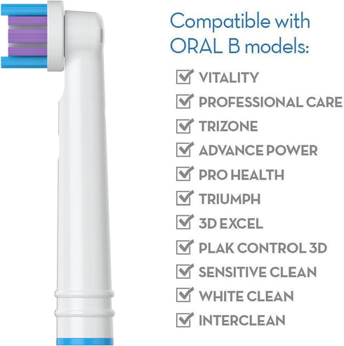 Replacement Heads for Oral B Braun Toothbrush, Pack of 16 Professional Electric Heads for Oral-B 7000/Pro 1000/9600
