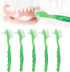 5pcs Denture Brush Set - Brushes Double Bristle Head for Denture Care (Green)