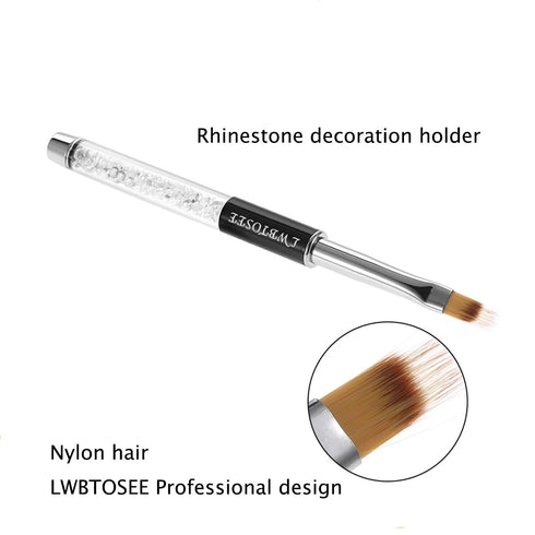 LWBTOSEE 2pc Nail Ombre Brush for Nail Art Painting, UV Gel Polish Gradient Color, Black & White
