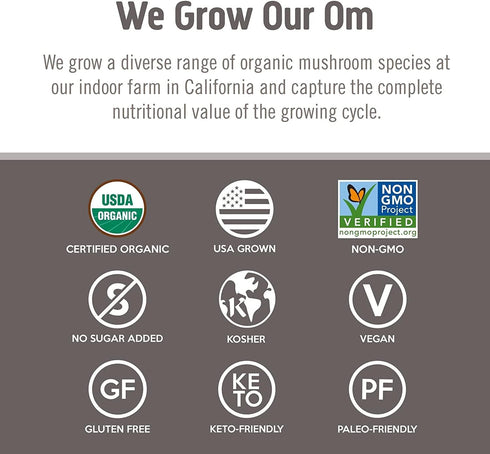 Om Mushroom Superfood Chaga Organic Mushroom Powder, 3.5 Ounce, 50 Servings, Immune Support