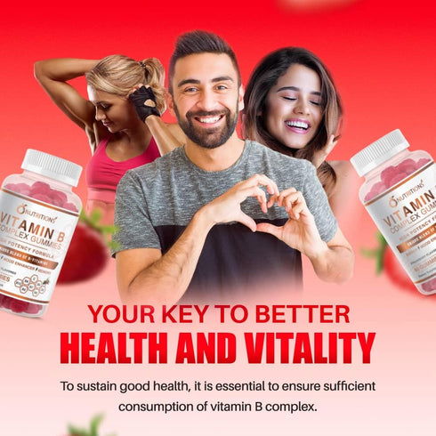 O NUTRITIONS Vitamin B Complex Vegan Gummies - 1 Pack, with B12, B7, B6, B3, B5, B8, B9 for Stress & Energy