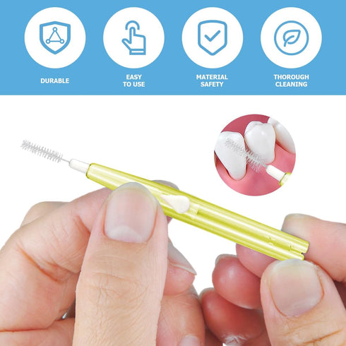 60PCS Oral Dental Hygiene Brush Tooth Cleaning Tool Soft Toothpick Interdental Brush for Braces