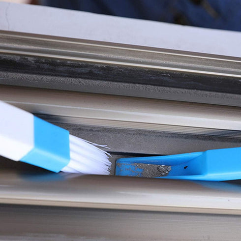 E-outstanding 2PCS Window Groove Cleaning Brush with Dustpan, Detachable Brush for Window Track, Door Groove, Keyboard