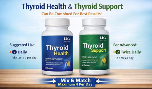 LIG Health Care 60 LIG Thyroid Support-Natural Herbal Supplement for Goiter & Hashimoto's - Hormone Balance