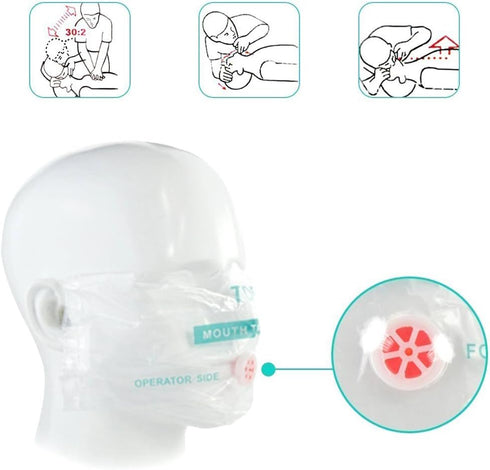 25pcs CPR Face Shield Mask Keychain, Pocket Mask for First Aid or CPR Training (Red-25)