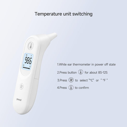 yuwell Digital Ear Thermometer - Fast, Gentle, and Accurate for Adults, Babies, Toddlers, and Kids