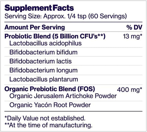 Friendlier Flora - Kids' Berry Probiotic Powder, 5 Billion CFUs, Daily Probiotic Supplement for Kids, 2 Ounce